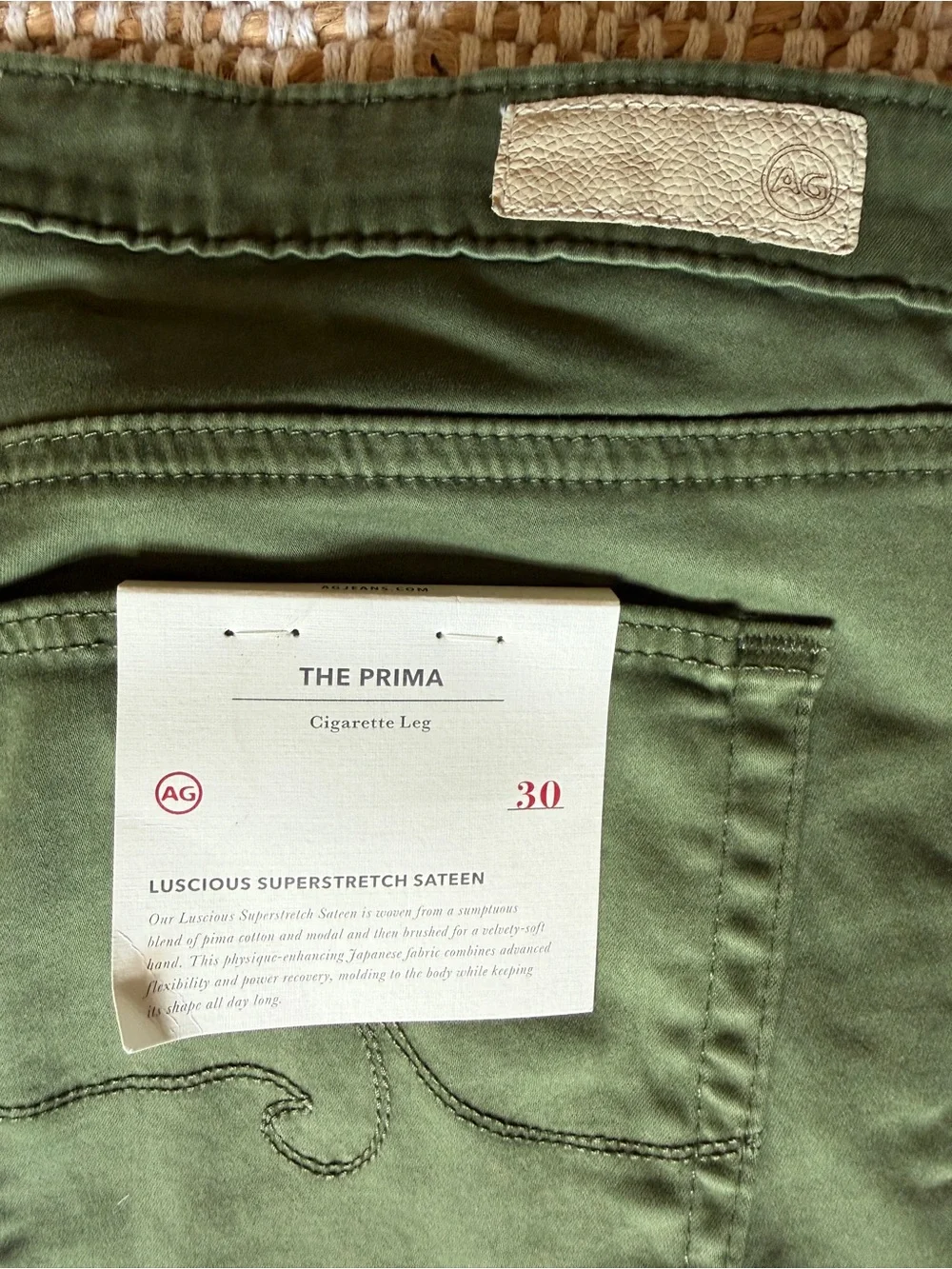 Ag Adriano Goldschmied Olive Skinny Jeans — Classic Women's Fit - Picture 6 of 7